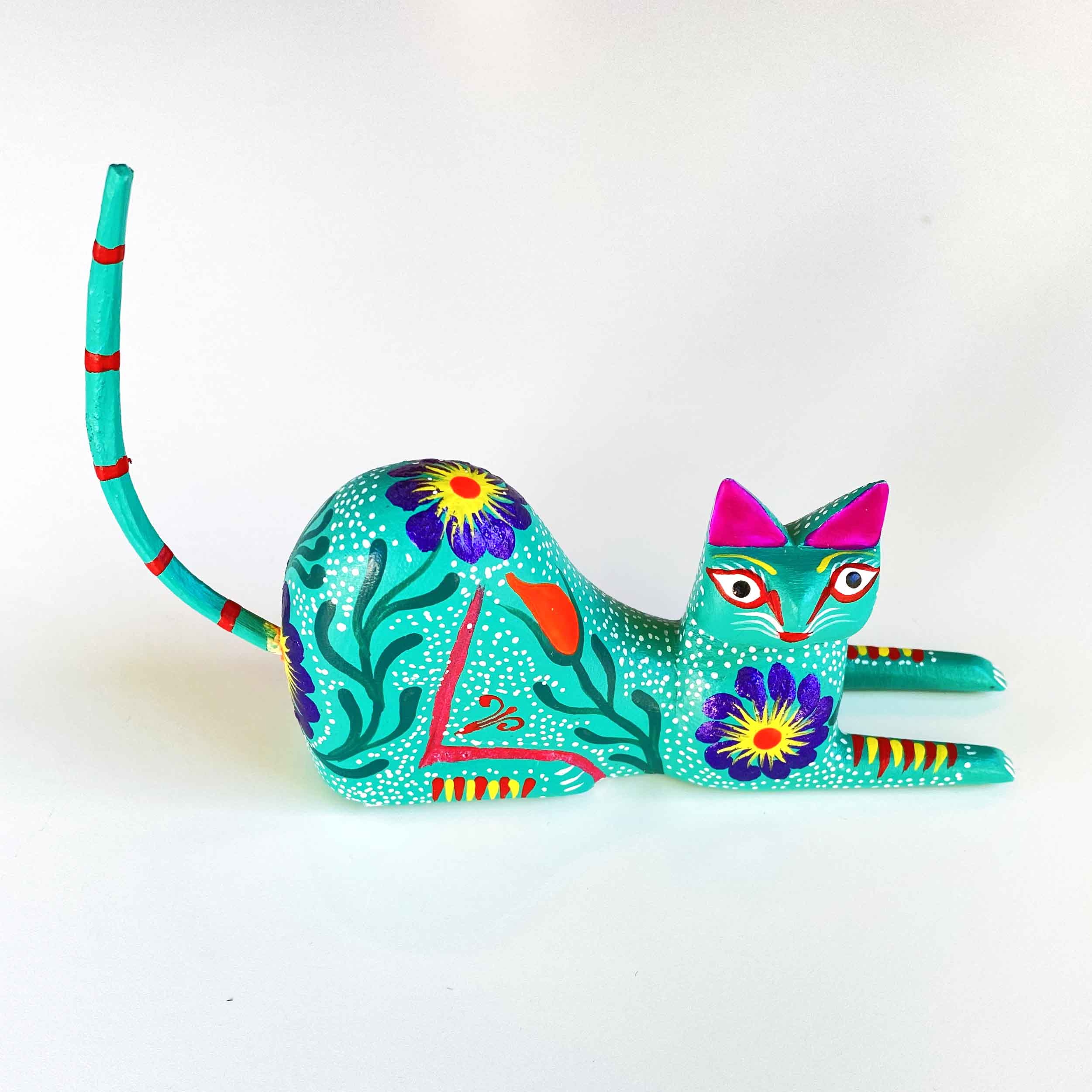 Alebrije Gato hechado azul - Imagen 4