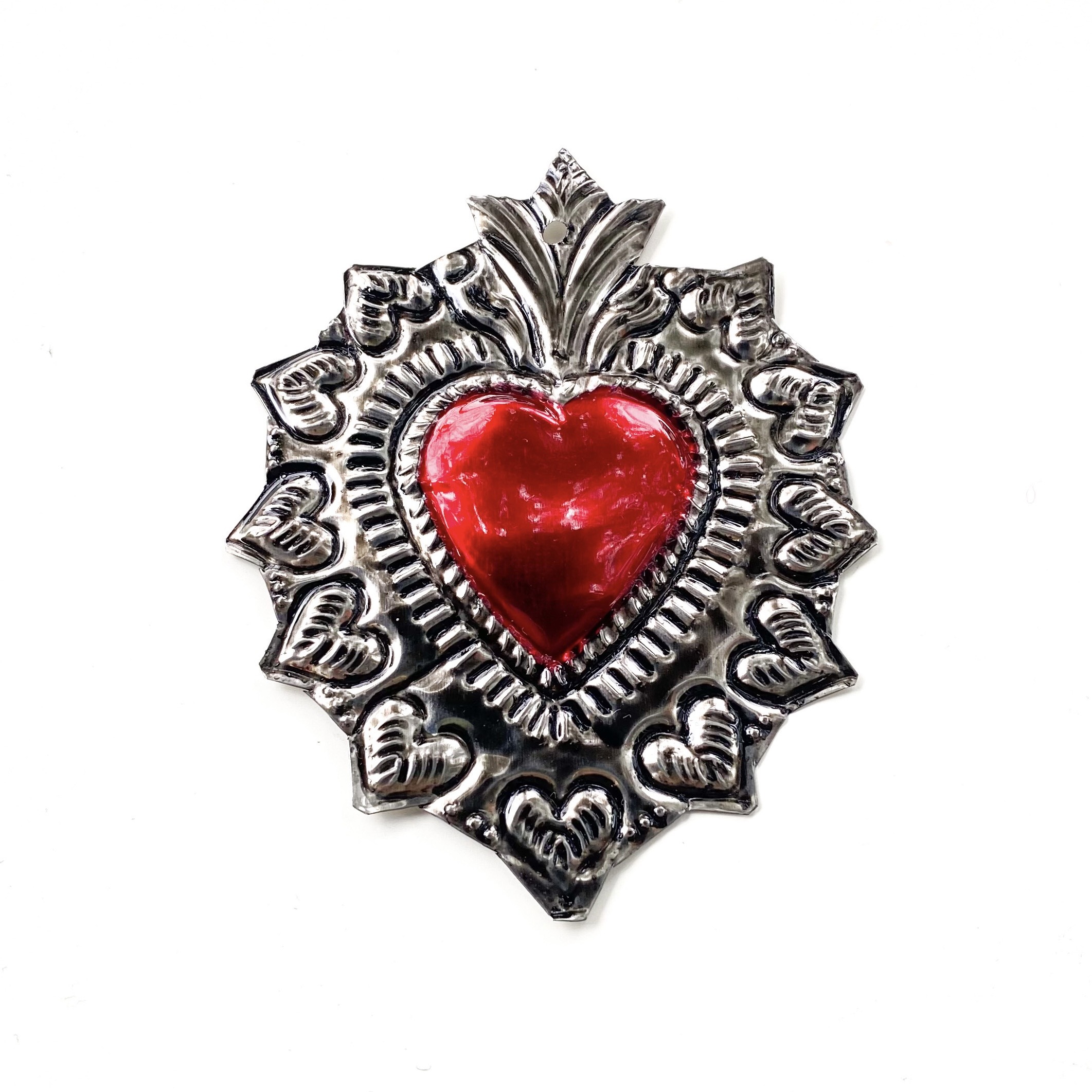 Corazón hojalata Milagrito rojo 10 cm