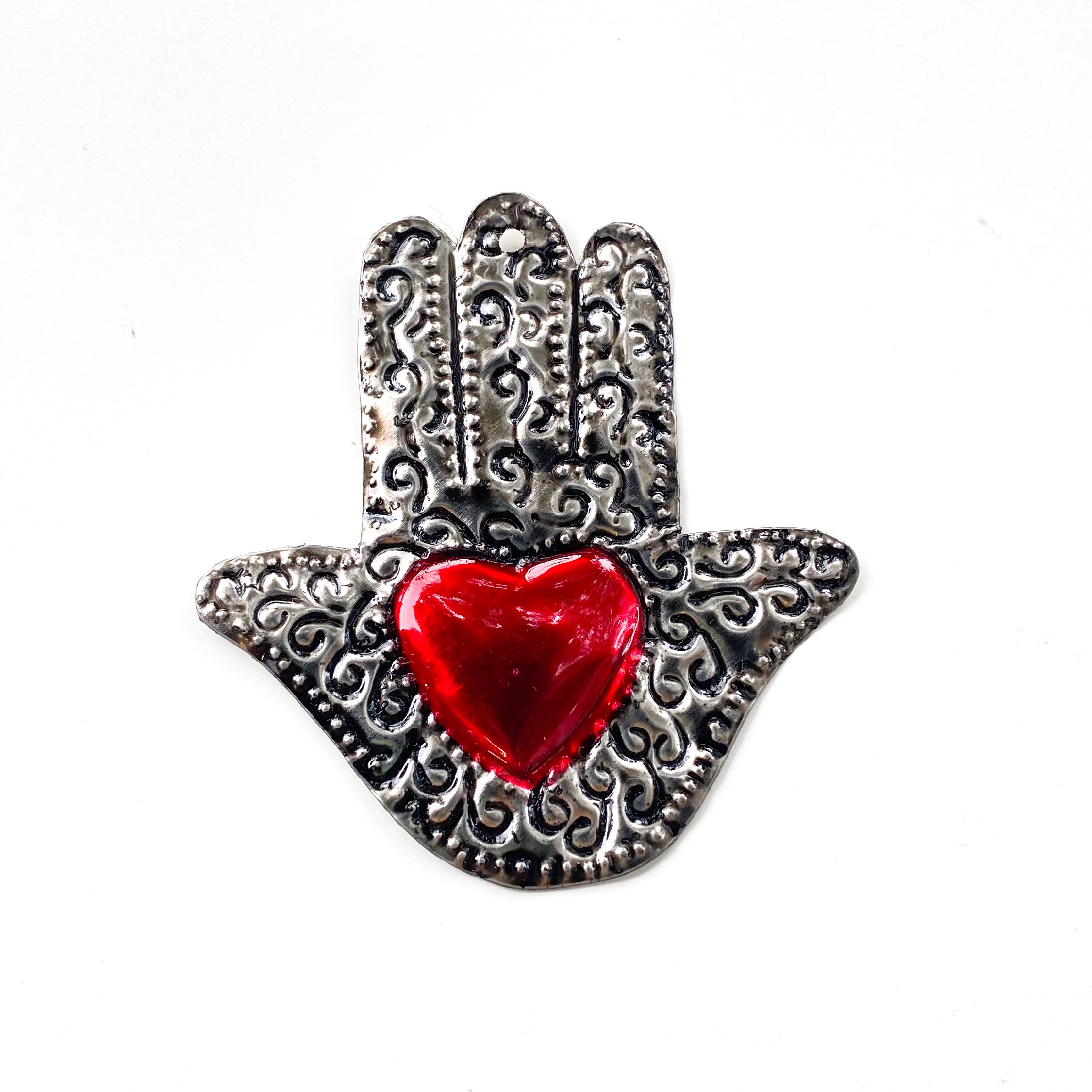 Corazón hojalata Milagrito rojo 10 cm