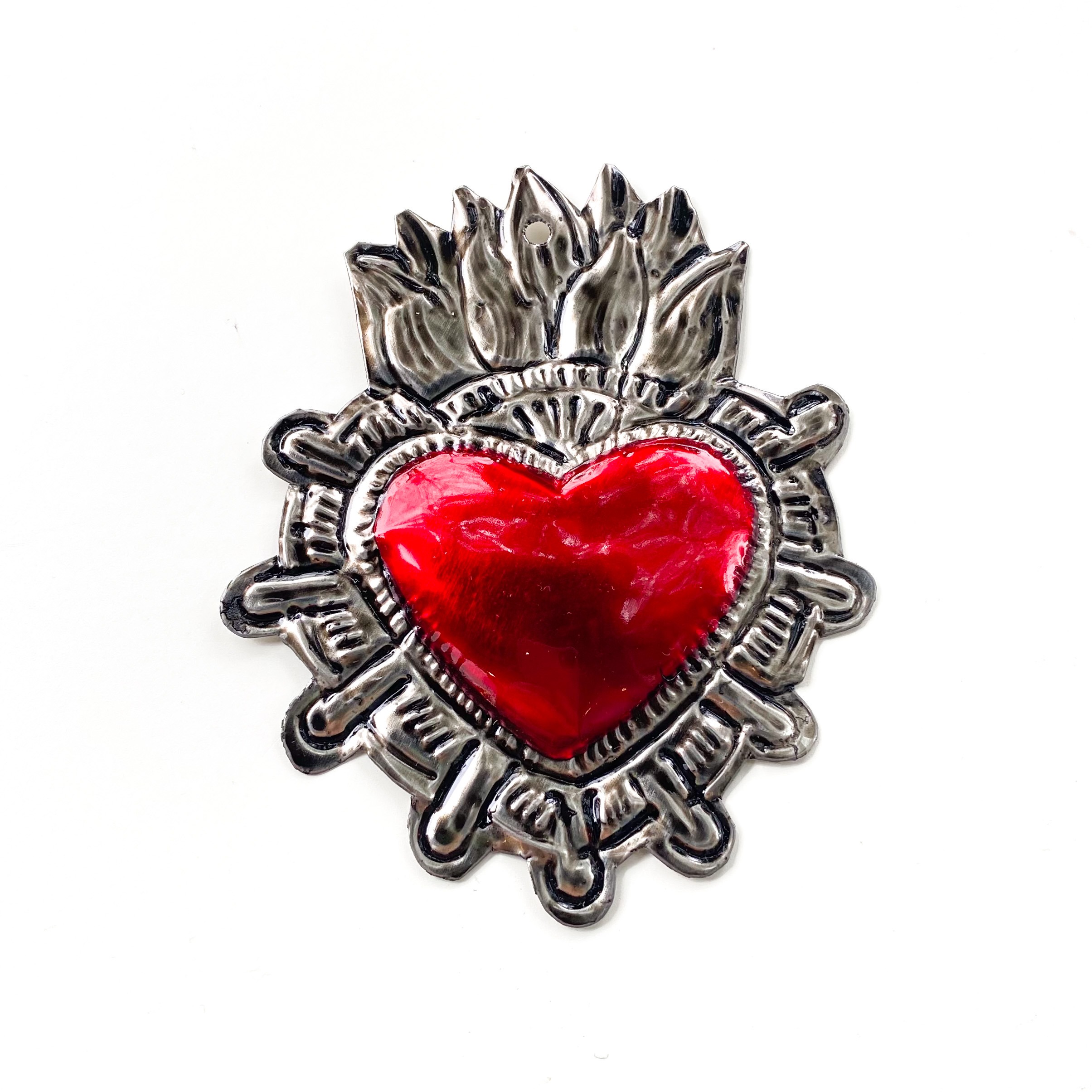 Corazón hojalata Milagrito rojo 10 cm