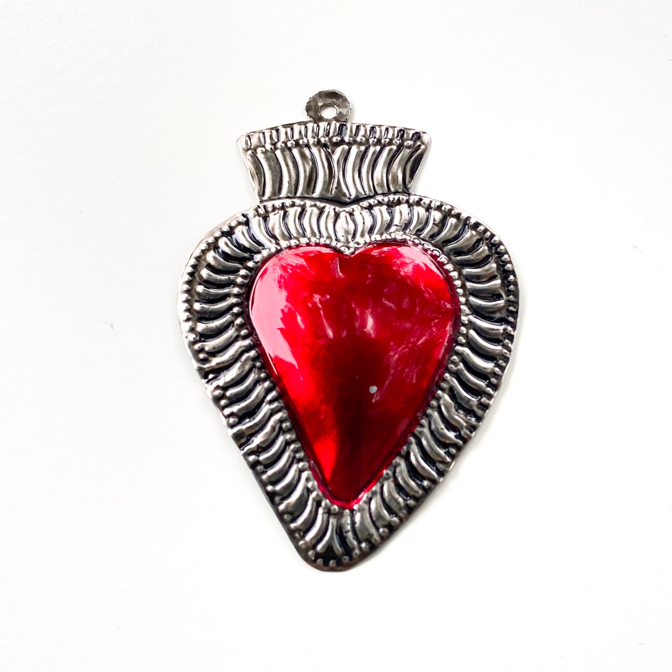 Corazón hojalata Milagrito rojo 10 cm