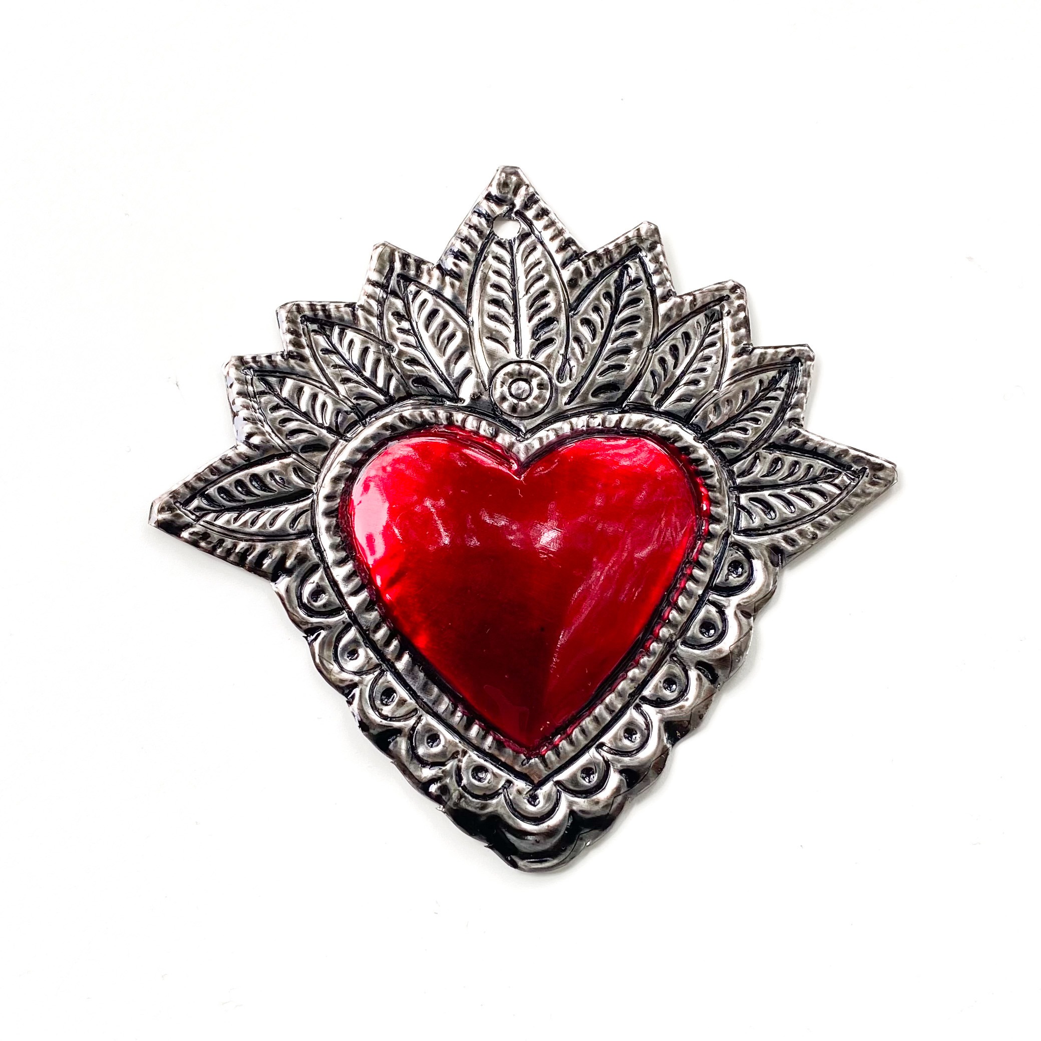 Corazón hojalata Milagrito rojo 10 cm