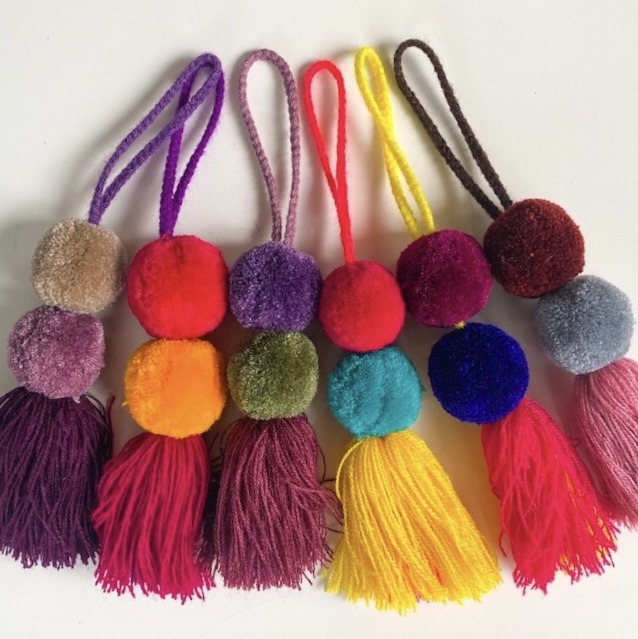Pompón 2 bolas - Multicolor tierra - Imagen 3