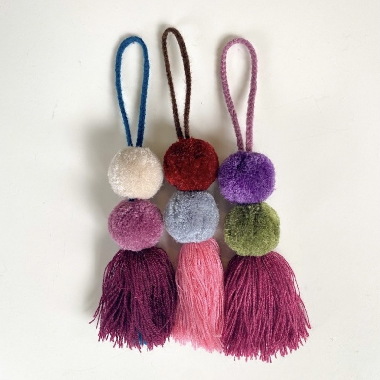 Pompón 2 bolas - Multicolor tierra