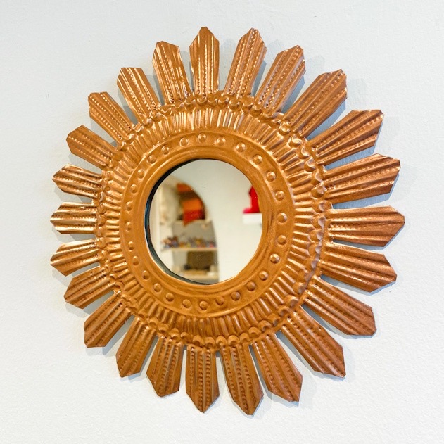 Espejo sol de hojalata - 20 cm Cobre