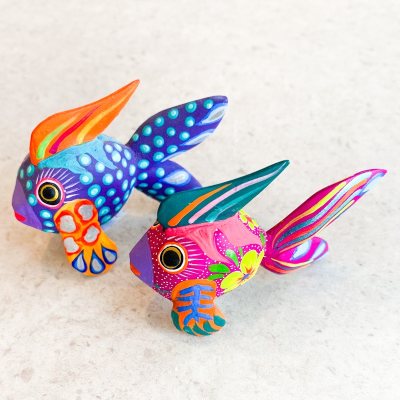 Alebrije Pescado - Chico flores