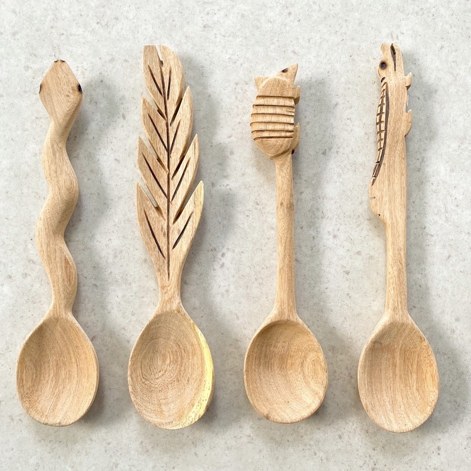Cuchara Fauna de madera 25 cm - Imagen 2